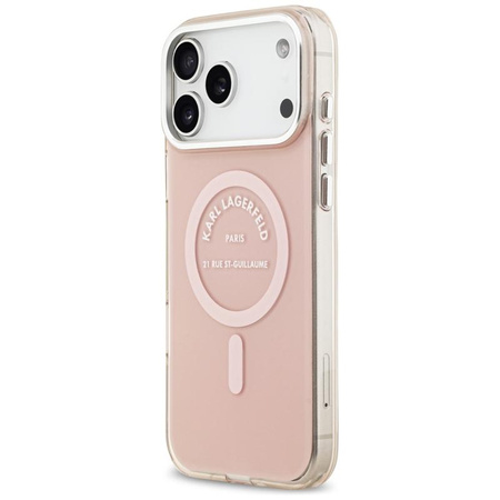 Karl Lagerfeld IML Karl RSG Logo MagSafe - Hülle für iPhone 17 Pro Max (rosa)