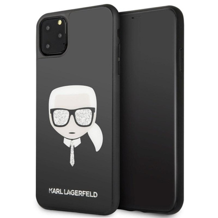 Karl Lagerfeld Double Layers Glitter Head - iPhone 11 Pro Max Case (Black)