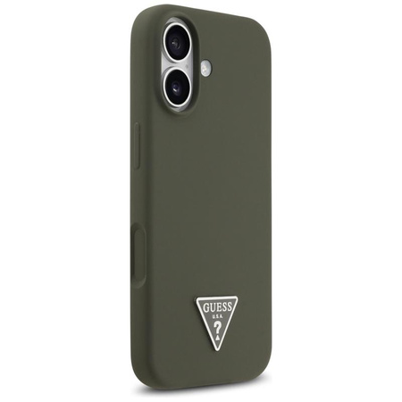 Guess Silicone Triangle Logo MagSafe - Hülle iPhone 17 (khaki)