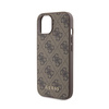 Guess 4G Metal Gold Logo - Case for iPhone 15 (Brown)