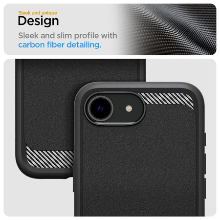 Spigen Rugged Armor MagSafe - étui pour iPhone 16e (Noir mat)