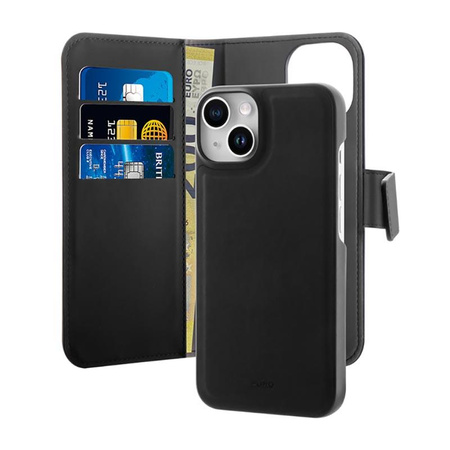 PURO Wallet Detachable MagSafe - pouzdro 2 v 1 pro iPhone 14 Plus (černé)