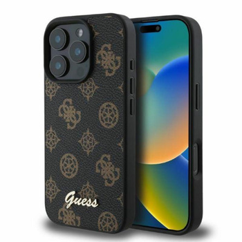 Pouzdro Guess Peony Script MagSafe - iPhone 16 Pro (černé)