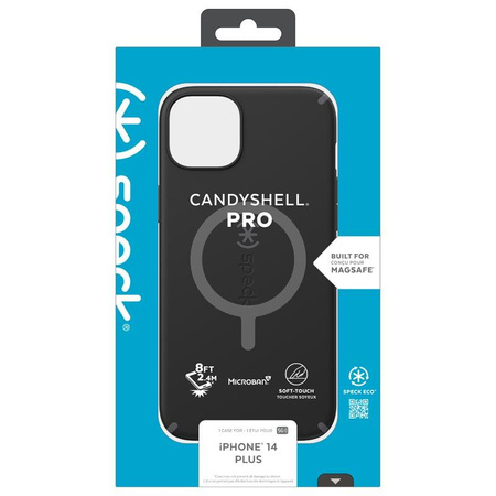 Pouzdro Speck CandyShell Pro + MagSafe pro iPhone 14 Plus s povrchovou úpravou MICROBAN (černá / břidlicově šedá)