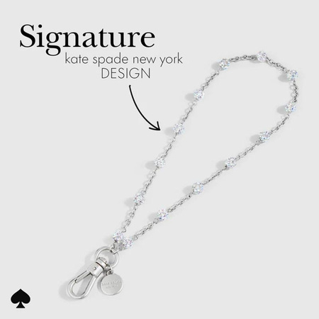 Kate Spade New York Universal Telefon Charm Wristlet - Universal Telefon Lanyard (Dazzle Kette Silber)
