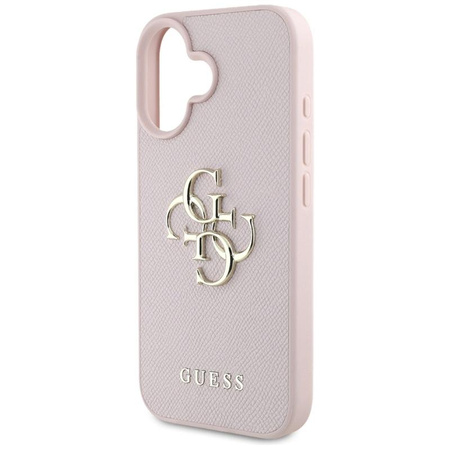 Guess Grained Big 4G Logo Small Classic Logo - Hülle für iPhone 16 (rosa)