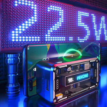 WEKOME WP-395 Vanguard Series - Power bank 10000 mAh Super Charging PD 20W + QC 22.5W (Black)