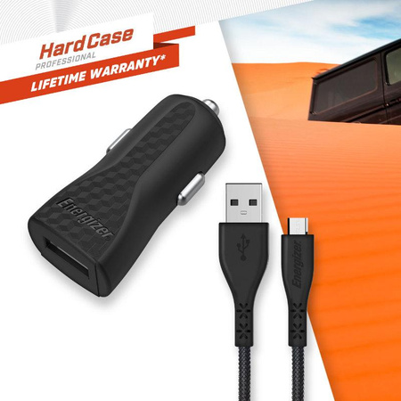 Ładowarka Samochodowa USB A Energizer HardCase 1A 5W + Kabel Micro USB 1,2m