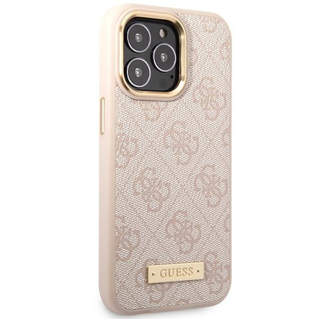 Guess 4G Logo Plate MagSafe - Coque iPhone 14 Pro Max (rose)
