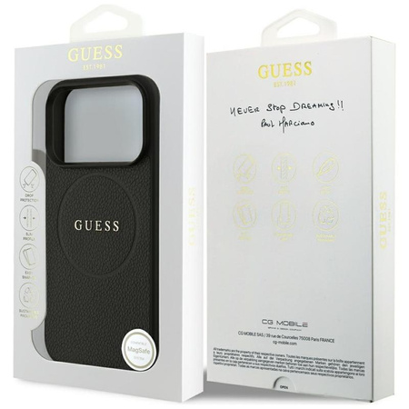 Guess Grained Ring MagSafe - iPhone 17 Pro Case (black)