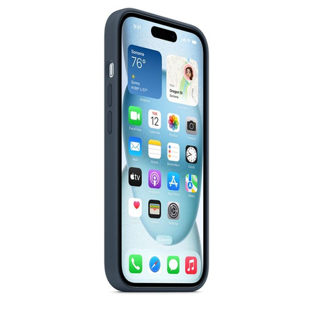 Apple Silicone Case - Coque en silicone avec MagSafe pour iPhone 15 (Storm Blue)