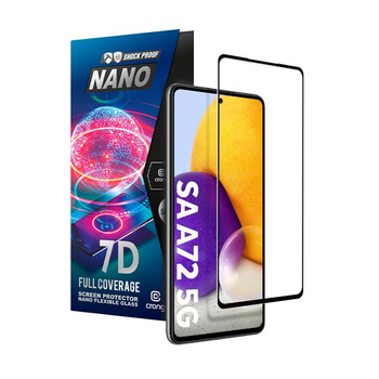 Crong 7D Nano Flexible Glass - Verre hybride 9H incassable pour l'ensemble de l'écran du Samsung Galaxy A72