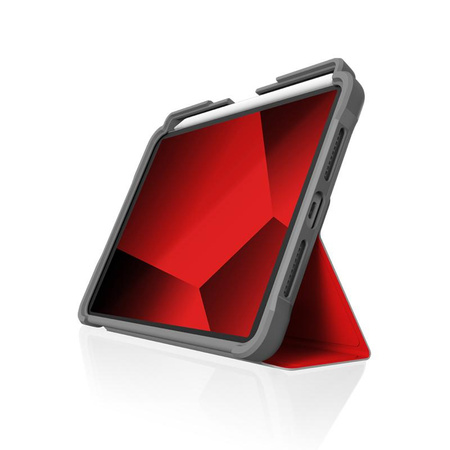 STM Dux Plus - Pancéřované pouzdro iPad mini 7 (2024) / mini 6 (2021) MIL-STD-810G s držákem Apple Pencil (červené)