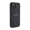 Guess 4G Collection Leder Metall Logo MagSafe - iPhone 15 / 14 / 13 Tasche (schwarz)