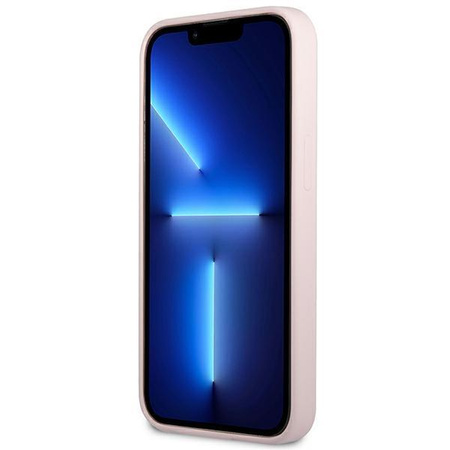 Silikonové pouzdro Guess s trojúhelníkovým logem - iPhone 13 Pro Max (lila)