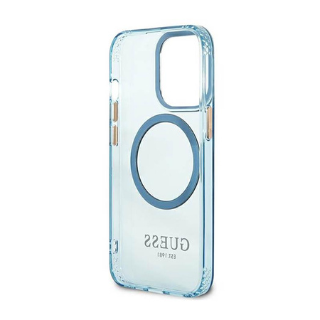 Guess Gold Outline Translucent MagSafe - iPhone 13 Pro Max tok (kék)