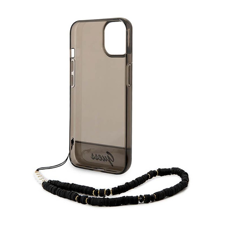 Guess áttetsző Pearl Strap - iPhone 14 tok (fekete)