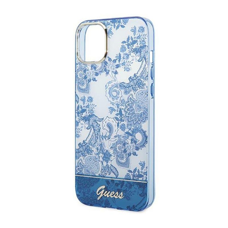 Guess Porcelain Collection - Case for iPhone 14 Plus (Blue)
