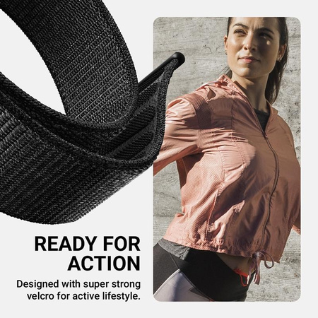 Crong Nylon - sport szíj Apple Watch 44/45/46/49 mm-es órához (ezüstszürke)