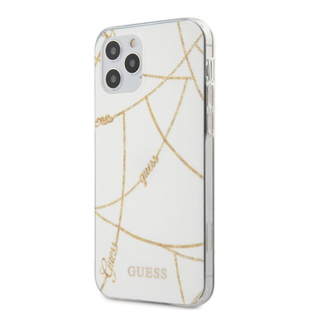 Guess Gold Chain - iPhone 12 / iPhone 12 Pro Tasche (weiß)