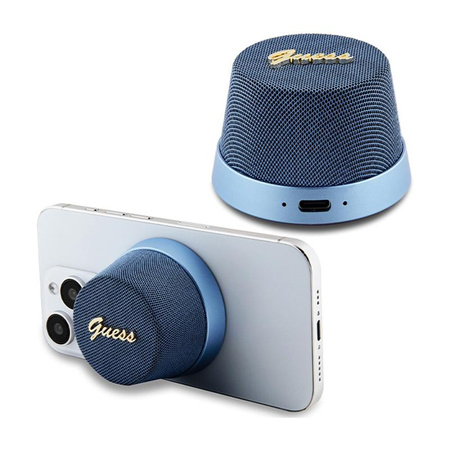Guess Magnetic Script Metal Logo - Bluetooth hangszóró V5.3 (kék)