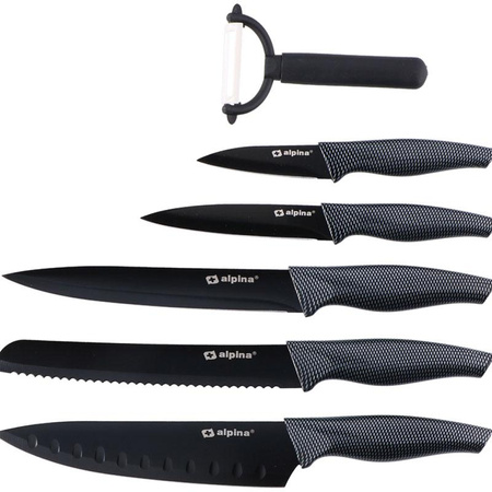 Alpina - INOX stainless steel knife set 6 pcs. (black)