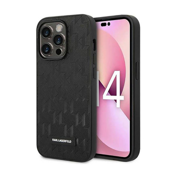Karl Lagerfeld Saffiano Mono Metal Logo - iPhone 14 Pro Case (noir)