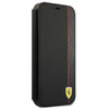 Ferrari Booktype On Track Carbon Stripe - iPhone 13 Pro tok (fekete)