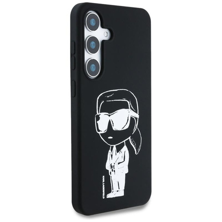 Karl Lagerfeld Silicone Graffiti Ikonik Printed Logo MagSafe - Case for Samsung Galaxy S25 (Black)