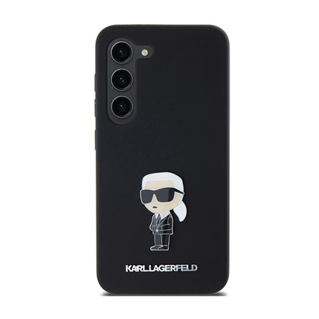 Karl Lagerfeld Silikon Ikonik Metall Pin - Samsung Galaxy S24+ Tasche (schwarz)