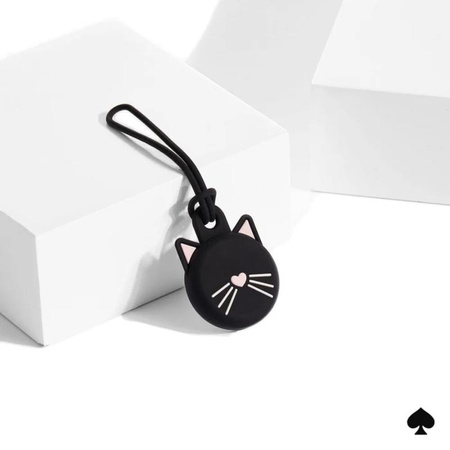 Kate Spade New York Holder - Protective Case Keychain for Apple AirTag (Black Cat)