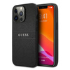 Guess Saffiano Metal Logo Stripes - Coque iPhone 13 Pro (noir)