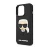 Karl Lagerfeld 3D Gummi Karl`s Kopf - iPhone 14 Pro Max Tasche (schwarz)