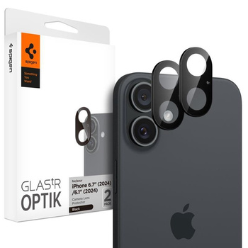 Spigen Optik GLAS.TR Camera Protector 2-Pack - Linsenschutz für iPhone 16 / 16 Plus (2 Stk.) (Schwarz)