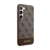 Guess 4G Bottom Stripe Metal Logo Collection - Étui pour Samsung Galaxy S24 (marron)