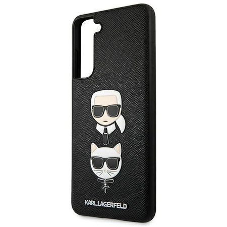 Karl Lagerfeld Saffiano Karl & Choupette Heads - Etui Samsung Galaxy S21 FE (czarny)