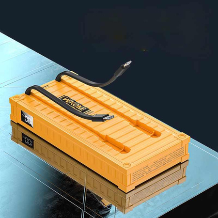 WEKOME WP-341 Container Series - Banque d'alimentation 20000 mAh Super Charging avec câble intégré USB-C & Lightning PD 20W + QC 22.5W (Jaune)