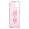 Karl Lagerfeld Glitter Karl & Choupette Head - iPhone 13 Case (pink)