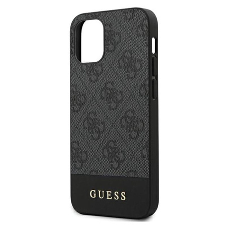 Collection 4G Bottom Stripe de Guess - Coque pour iPhone 12 mini (gris)