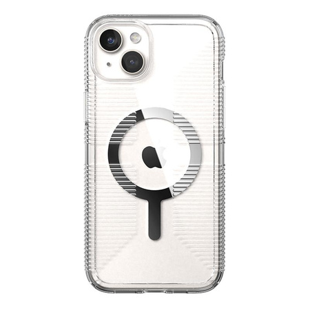 Speck Gemshell Grip + MagSafe - Case for iPhone 15 Plus / iPhone 14 Plus (Clear / Chrome Finish)
