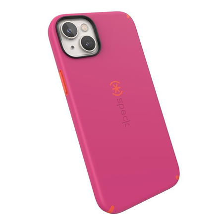 Speck CandyShell Pro + MagSafe - pouzdro pro iPhone 14 Plus s povrchovou úpravou MICROBAN (Digital Pink / Energy Red)