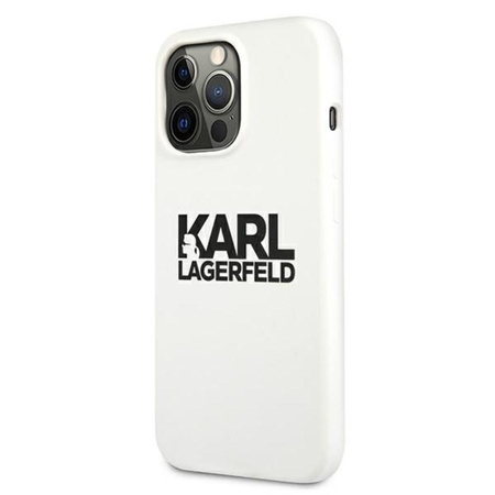 Karl Lagerfeld Silicone Stack Logo - Coque iPhone 13 Pro (blanc)