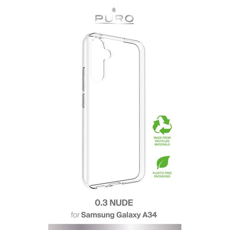 PURO 0.3 Nude - Samsung Galaxy A34 5G öko tok (átlátszó)
