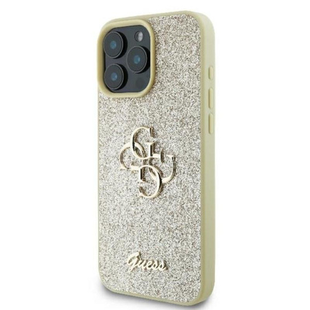Pouzdro Guess Fixed Glitter Big 4G - iPhone 16 Pro (zlaté)