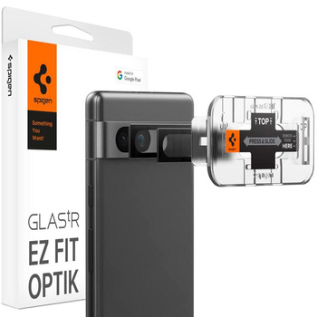 Spigen Optik.TR EZ Fit kamera objektívvédő 2-Pack - Objektívvédő üveg Google Pixel 7A (2 db) (Fekete)