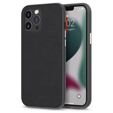 Moshi Overture - 3 az 1-ben iPhone 13 Pro Max flip tok (antibakteriális NanoShield™) (Jet Black)