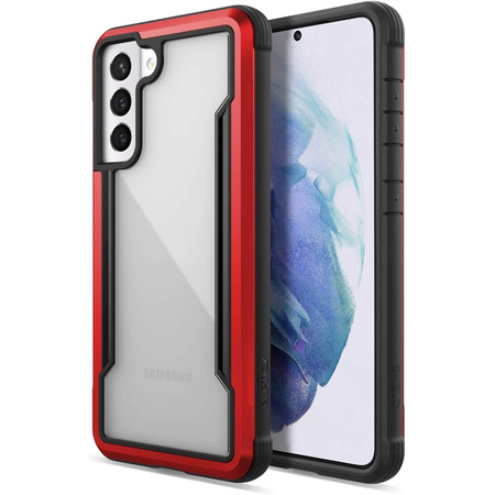 X-Doria Raptic Shield - Samsung Galaxy S21 alumínium tok (antimikrobiális védelem) (piros)