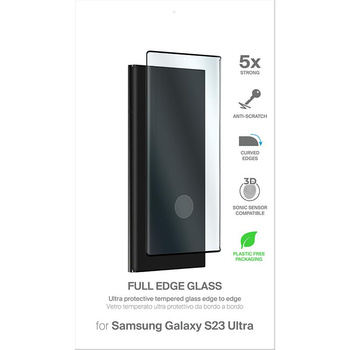 PURO Frame Edzett üveg - Edzett képernyővédő üveg Samsung Galaxy S23 Ultra (fekete keret)