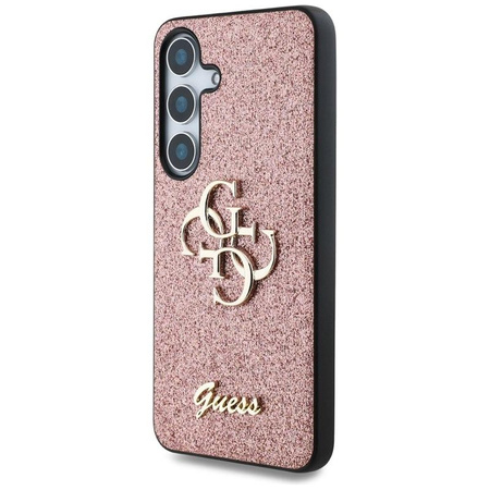 Guess Fixed Glitter Big 4G Metal Logo - Pouzdro pro Samsung Galaxy S25 (růžové)