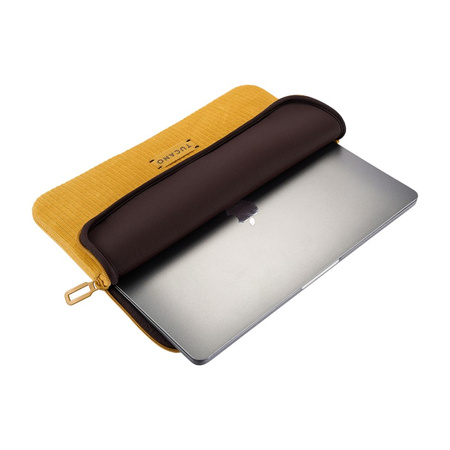 TUCANO Velluto 2 - Cover per MacBook Air 13" (M4/M3/M2/M1/2025-2018) / Pro 13" / Laptop 12" (giallo)